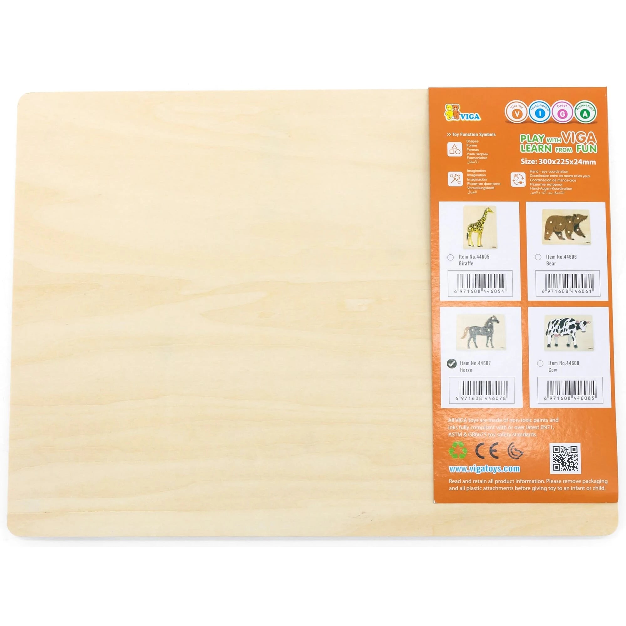 Montessori Wooden Pegged Horse Puzzle | Animal Learning Toy for Kids 18+ Months