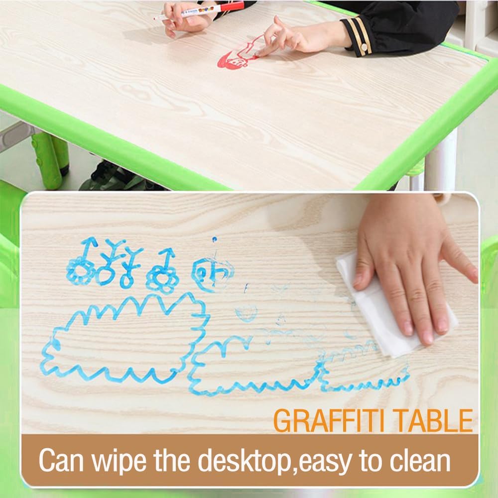 Multipurpose Adjustable Kids Table | Wooden Activity Study & Drawing Table for Ages 5–7