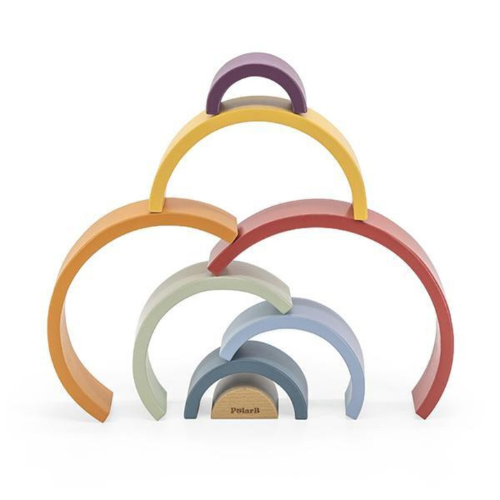 Wooden Stacking Rainbow Blocks | Montessori Color Stacking Toy for Kids 18M+