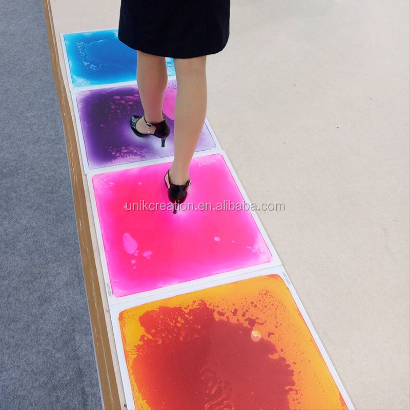 Playlearn Liquid Floor Tiles 6pc Square | Large Sensory Gel Floor Mats