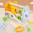 Wooden Tool Box Set for Kids | Pretend Play Carpenter Kit Educational Construction Toy