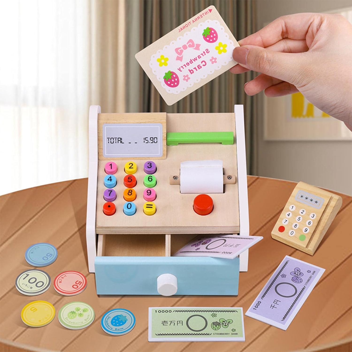 My Cash Register Toy for Kids | Pretend Play Supermarket Checkout Set with Scanner & Calculator