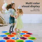 Pressure Sensitive Color Changing Liquid Floor Mats 4 PCS Hexagonal | Kids Sensory Gel Tiles
