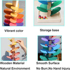 Musical Rainbow Tree Building Blocks Toy | Montessori Wooden Educational Music Toy Kids