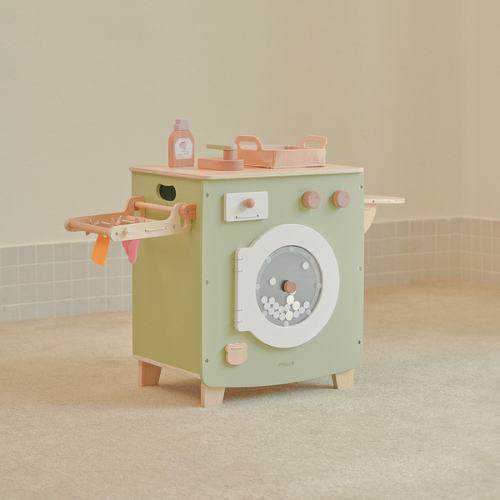 Wooden Washing Machine Set for Kids | Pretend Laundry Role Play Toy Age 3+