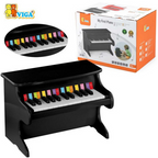 My First Piano Black | Wooden Kids Musical Piano Toy with Song Book Age 18M+