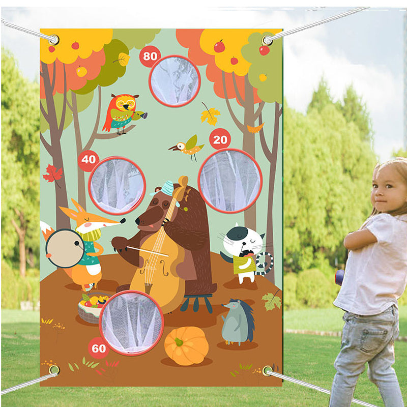 Bean Bag Toss Game | Portable 4-in-1 Kids Outdoor Party & Indoor Target Game
