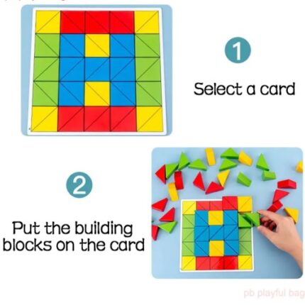 Triangle Building Blocks | Wooden STEM Educational Toys for Kids Creativity & Learning