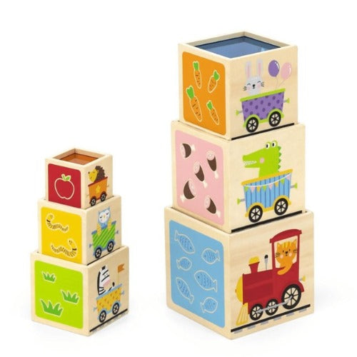 Nesting & Stacking Blocks | Wooden Montessori Learning Toy for Kids 12M+