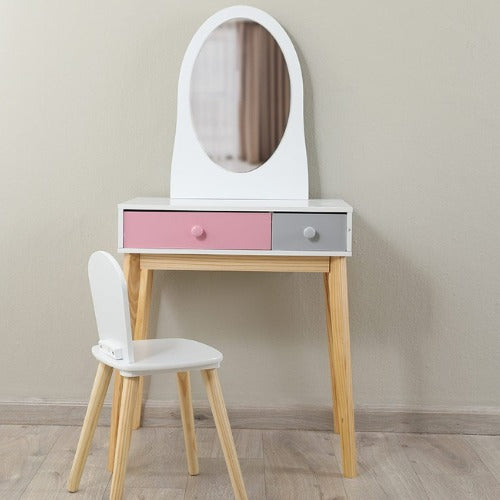 Maya Dressing Table with Stool | Kids Wooden Vanity Makeup Role Play Set
