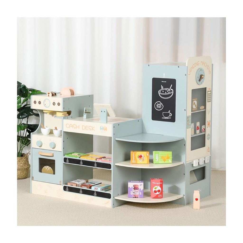 Honey Joy Kids Grocery Store Playset | Wooden Supermarket Pretend Play Set with Cash Register