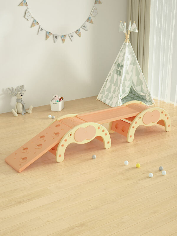 Children’s Indoor Climbing Slide Pikler Set | Montessori Climber Arch & Slide Play Gym