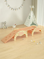 Children’s Indoor Climbing Slide Pikler Set | Montessori Climber Arch & Slide Play Gym
