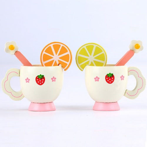 Wooden Sweet Strawberry Tea Set (15 Pcs) | Kids Pretend Play Tea Party Toy