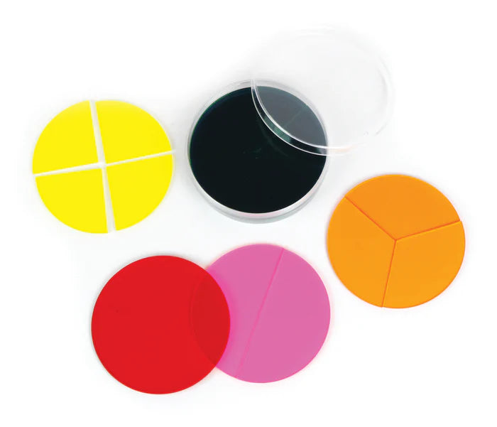 Round Fractions Circles 51 Pcs | Montessori Math Learning Fraction Toy Set