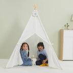 Kids Teepee Tent | Cotton Canvas Play Tent Indoor Reading & Play House