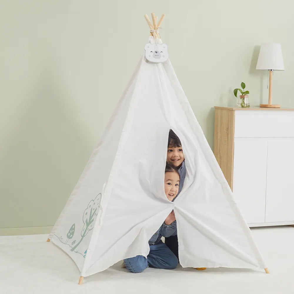 Kids Teepee Tent | Cotton Canvas Play Tent Indoor Reading & Play House