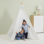 Kids Teepee Tent | Cotton Canvas Play Tent Indoor Reading & Play House