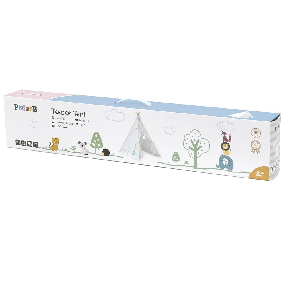 Kids Teepee Tent | Cotton Canvas Play Tent Indoor Reading & Play House