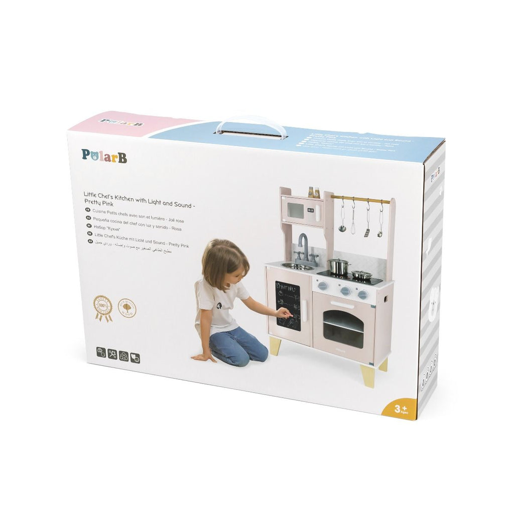 Little Chef Kitchen Set with Light & Sound | Pink Pretend Play Cooking Toy for Kids