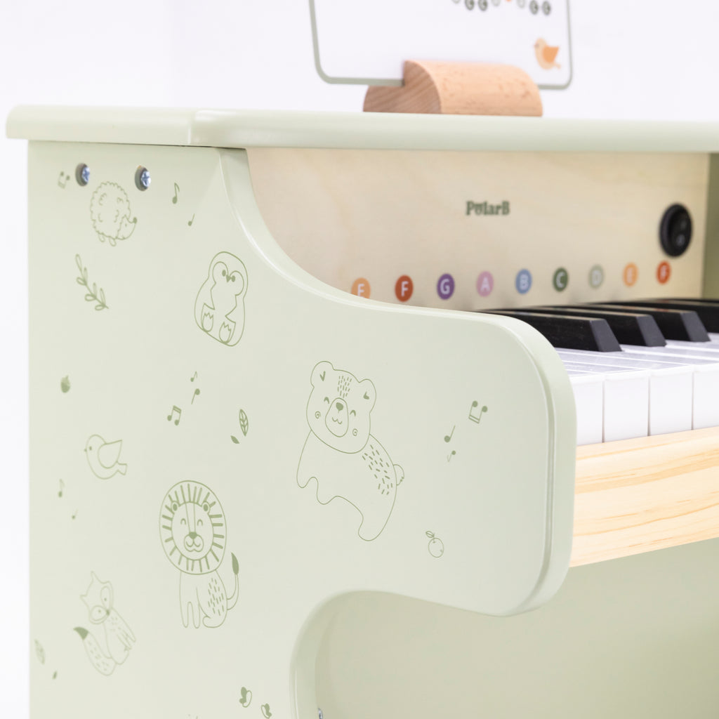 My First Wooden Piano for Kids (Green) | Educational Musical Toy with Song Book