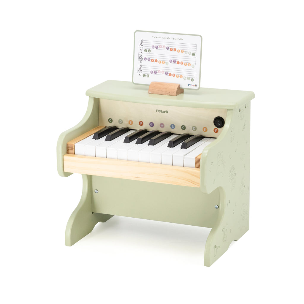My First Wooden Piano for Kids (Green) | Educational Musical Toy with Song Book