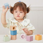 Sensory Blocks 8 Pcs Wooden Baby Toy Set | Montessori Sensory Development & Learning Blocks