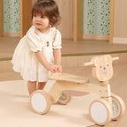 Wooden Trike Brown Bear Kids Ride-On Toy | Balance Training Tricycle 12+ Months
