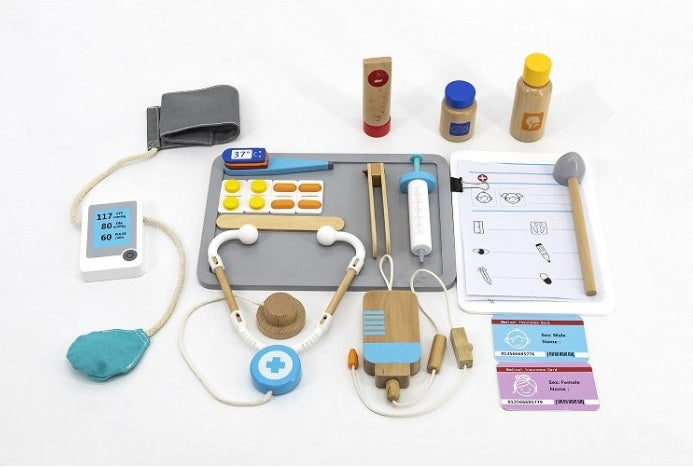 Medical Center Pretend Play Set | Wooden Doctor Hospital Toy for Kids