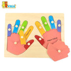 Hand & Finger Puzzle 12pcs | Wooden Left Right Hand Learning Puzzle