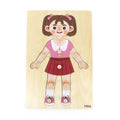 Body Part Puzzle Girl 12pcs | Wooden Human Body Learning Puzzle Kids