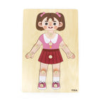 Body Part Puzzle Girl 12pcs | Wooden Human Body Learning Puzzle Kids