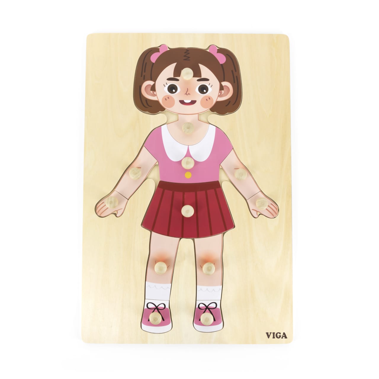 Body Part Puzzle Girl 12pcs | Wooden Human Body Learning Puzzle Kids