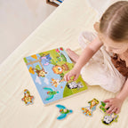 Sound Puzzle Jungle Animals Wooden Toy | Educational Musical Insert Puzzle for Kids
