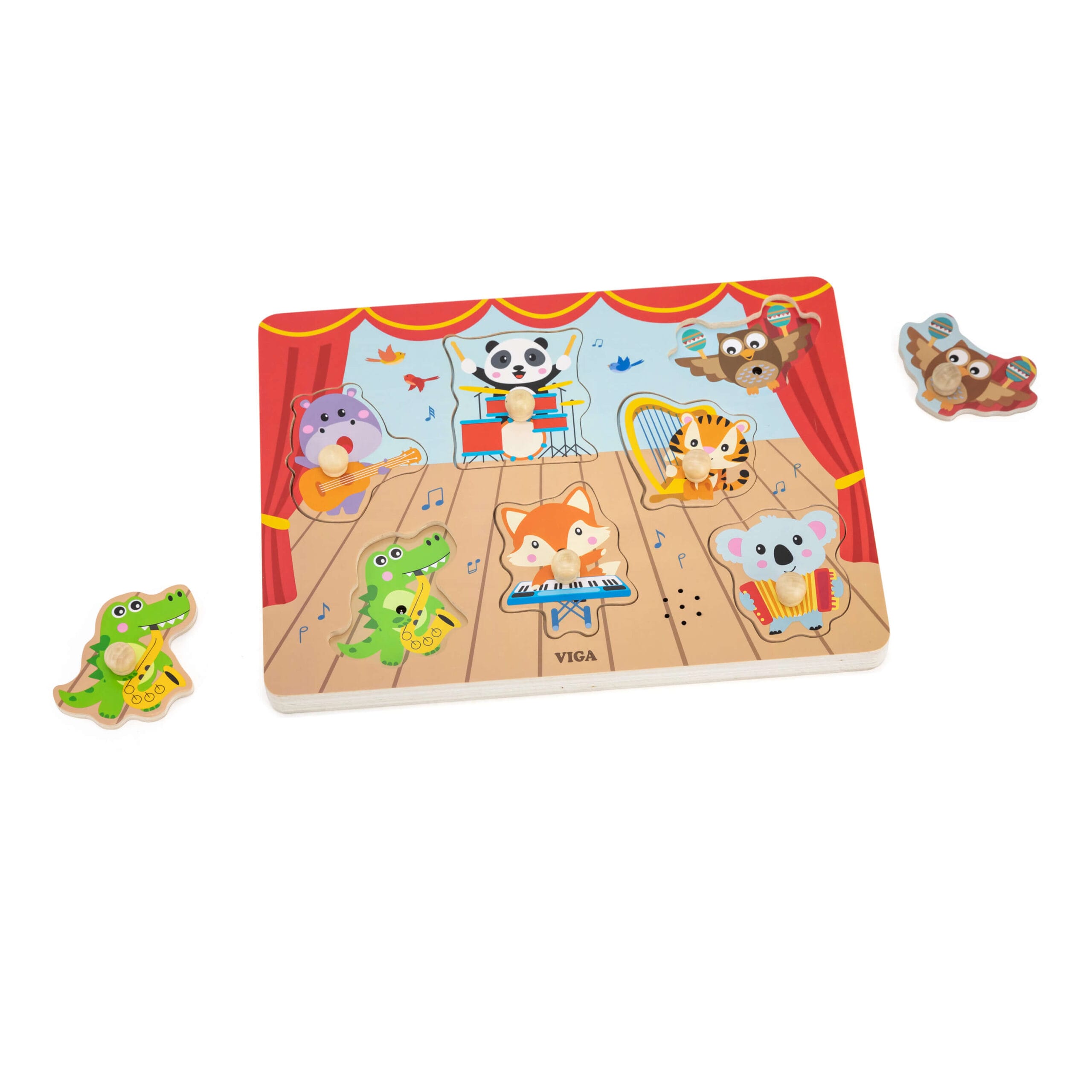 Musical Sound Puzzle Animal Musicians Wooden Toy | Interactive Educational Puzzle for Kids