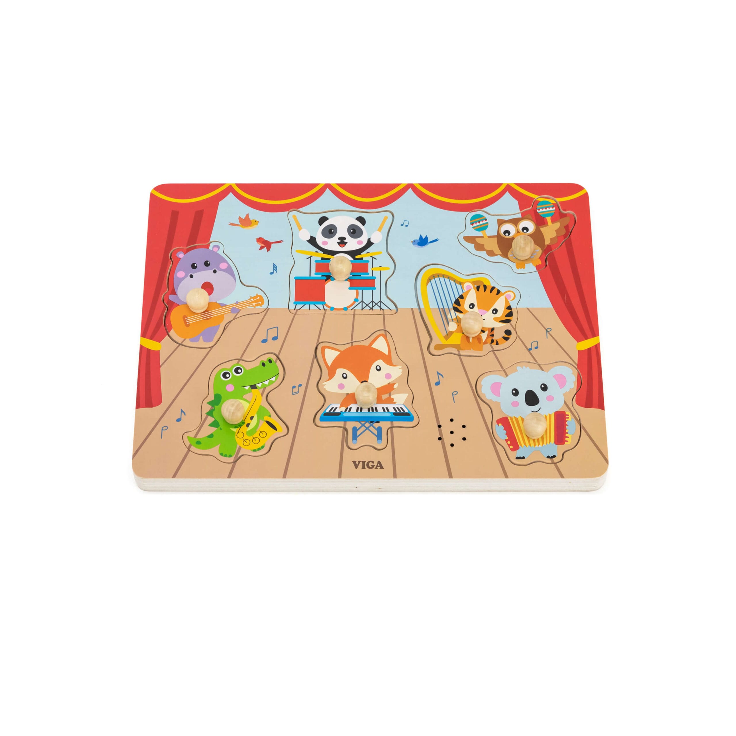 Musical Sound Puzzle Animal Musicians Wooden Toy | Interactive Educational Puzzle for Kids