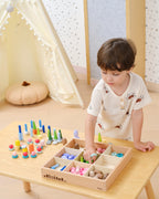 Nature Treasures Blocks 141 Pcs | Wooden Open Ended Montessori Building Set for Kids