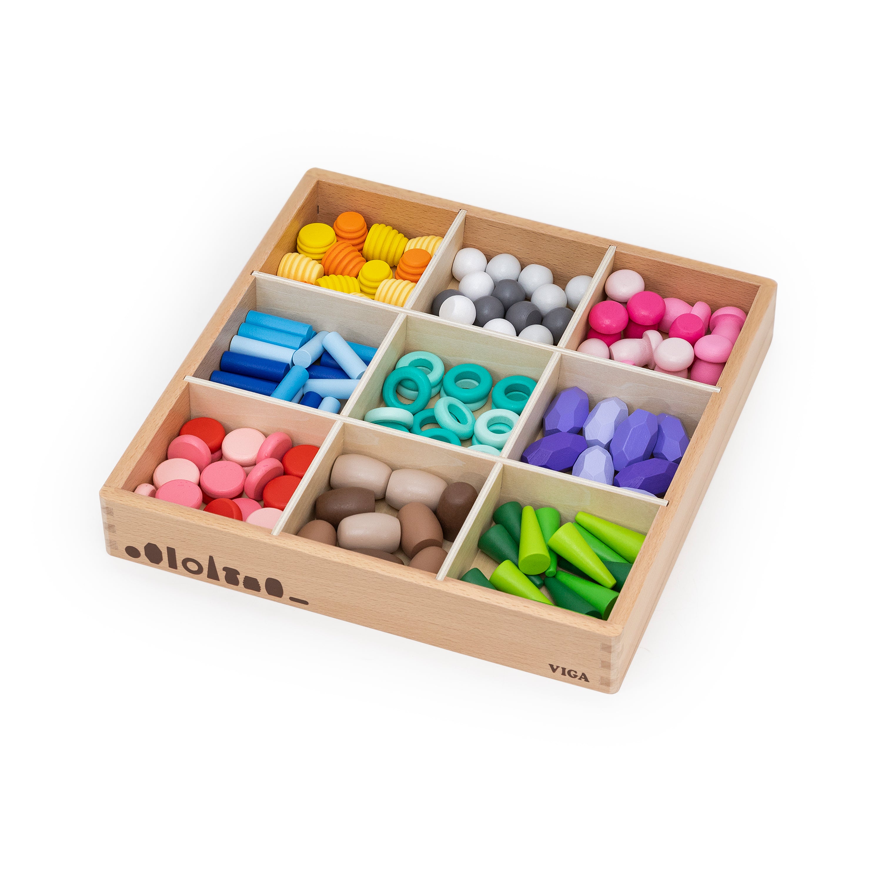 Nature Treasures Blocks 141 Pcs | Wooden Open Ended Montessori Building Set for Kids