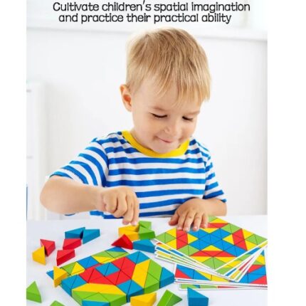 Triangle Building Blocks | Wooden STEM Educational Toys for Kids Creativity & Learning