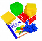 Base Ten Blocks Set in Transparent Tub | Math Learning Manipulatives Kids