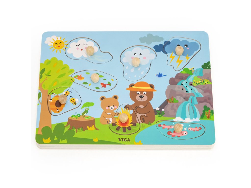Sound Puzzle Discover Nature | Wooden Educational Toddler Puzzle with Nature Sounds