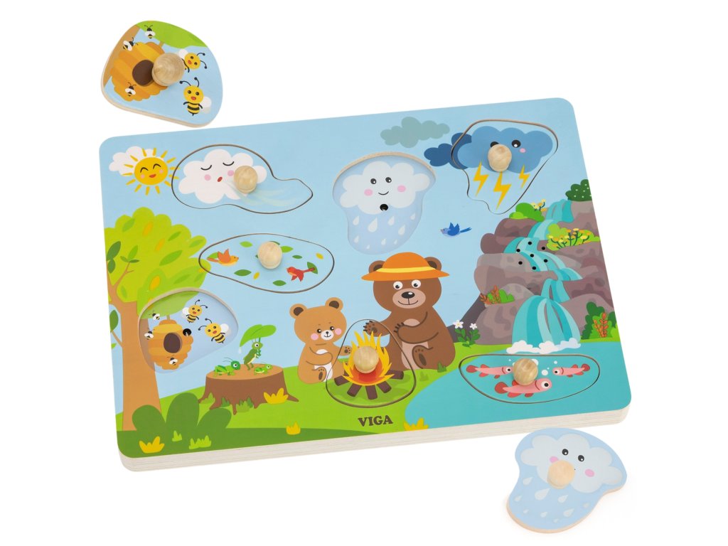 Sound Puzzle Discover Nature | Wooden Educational Toddler Puzzle with Nature Sounds