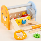 Wooden Tool Box Set for Kids | Pretend Play Carpenter Kit Educational Construction Toy