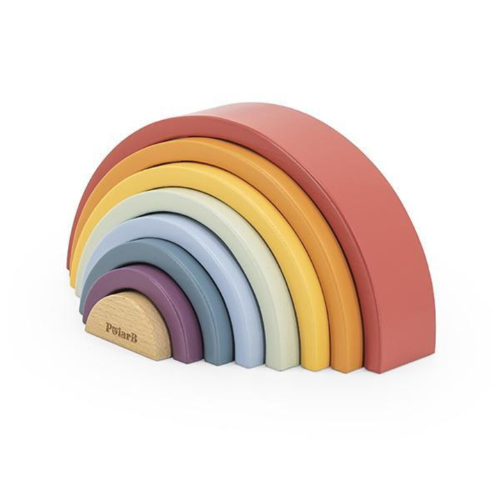 Wooden Stacking Rainbow Blocks | Montessori Color Stacking Toy for Kids 18M+