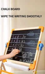 Double-Sided Magnetic Drawing Board | Wooden Kids Easel Adjustable Board