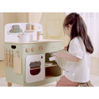 Wooden Play Kitchen Set | Pretend Chef Cooking Toy for Kids 3+