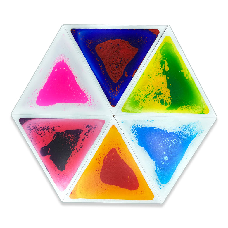 Pressure Sensitive Color Changing Liquid Floor Tiles 6 PCS Triangle | Kids Sensory Gel Mats
