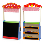 Theatre & Grocery Store Wooden Toy | 2-in-1 Pretend Play Shop & Stage for Kids
