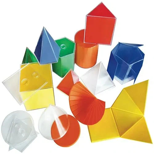 Folding Plastic Geometric Shapes Set (8 PCS) | 2D & 3D Math Learning Toy for Kids