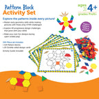Pattern Block Activity Set 144 Pcs | Shape & Color Learning STEM Toy for Kids